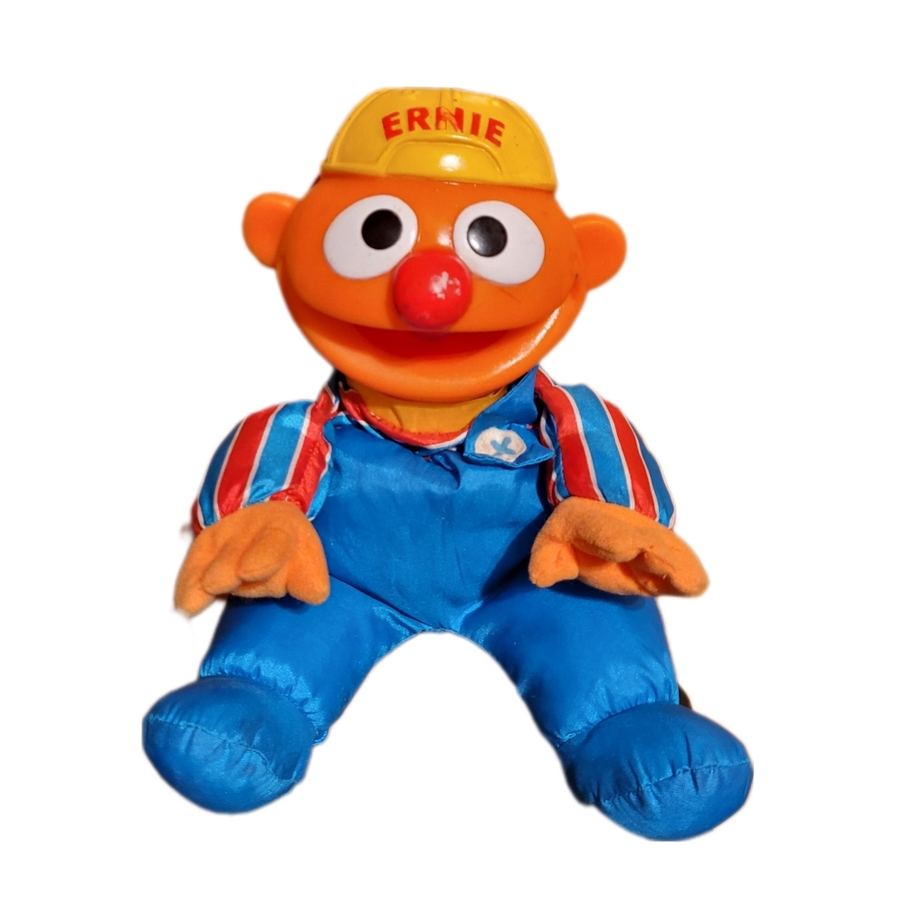 ERNIE  Vintage TYCO  Soft Body Hard Head Ernie Doll Toy